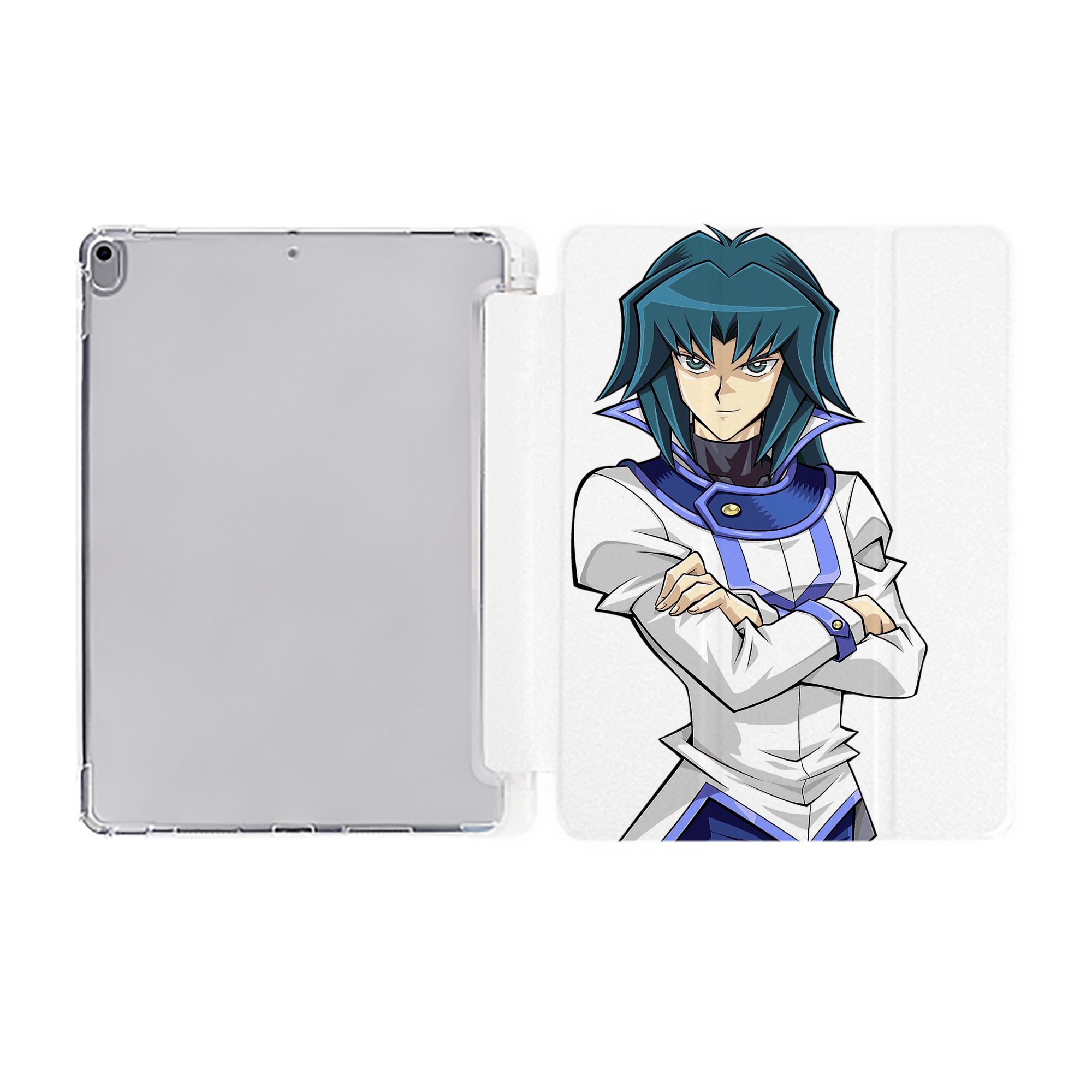 （画像用） 遊☆戯☆王 Yu-Gi-Oh! IPad ケース ペン収納付き 三つ折りスタンド PUレザー×シリコン 対応機種9.5/10.5/10.9インチ